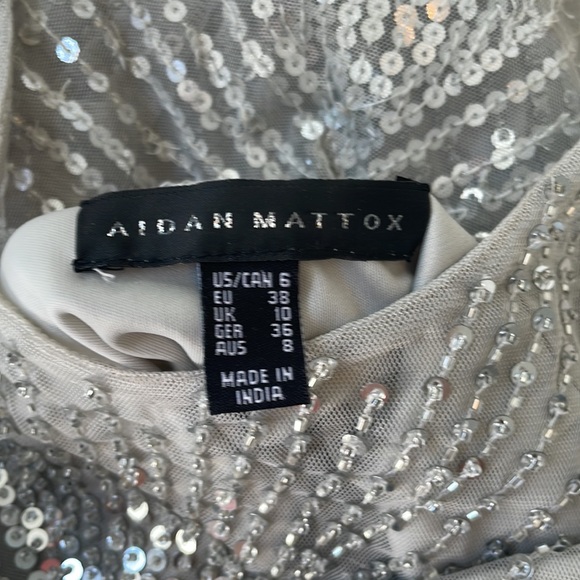 Aidan Mattox Evening Gown Dress with Silver Sequin Detailing. Prom dress - Picture 7 of 11